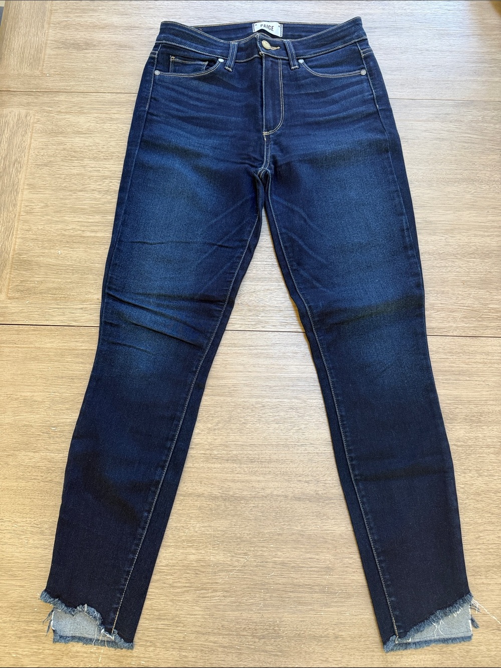 PAIGE Hoxton Ankle Skinny Jeans with Raw Hem